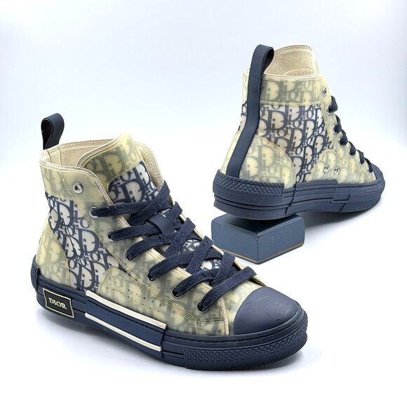 AUTHENTIC - Dior Oblique B23 High Top Logo Sneaker - Picture 6 of 11